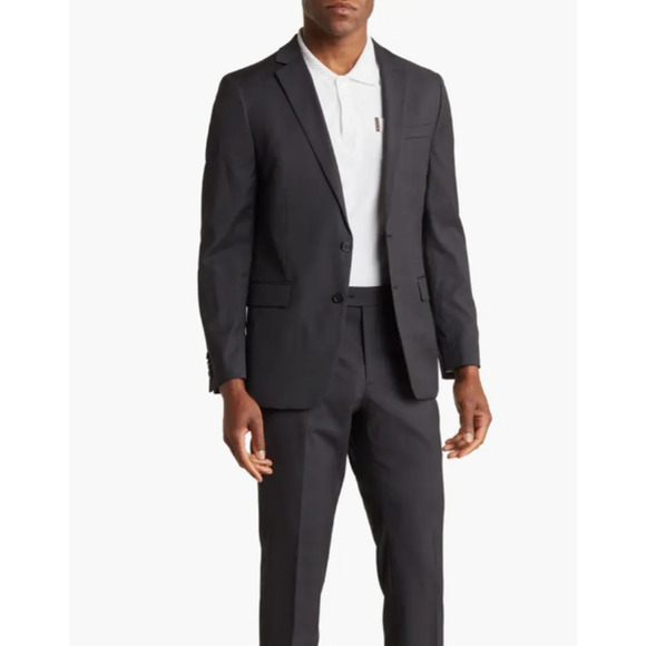 ORIGINAL PENGUIN Mens Osman Suit Jacket 36R Charcoal Grey Wool Blend NWOT - Picture 1 of 10